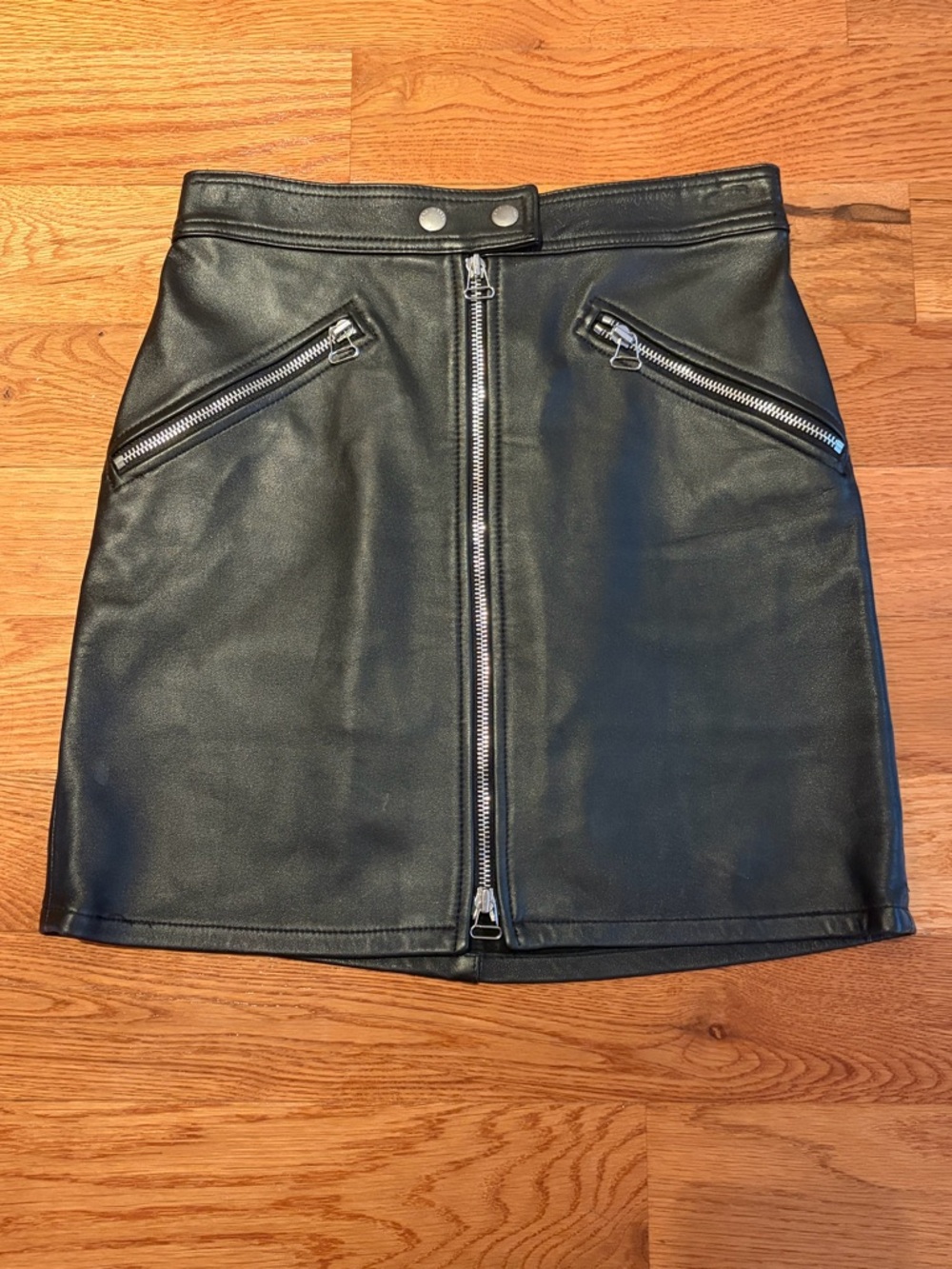 rag & bone Leather Zipper Mini Skirt